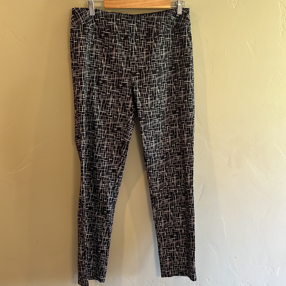 Melissa Paige Black & White Pull On Cropped Pant size Large